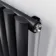 Marbella Matt Black Single Oval Panel Radiator 600x1200mm