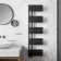 Seville Matt Black Designer Flat Panel Heated Towel Rail 1600x450mm