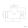 Dual Fuel Brushed Brass T Piece Connector For Towel Rails & Radiators