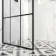 Munich Matt Black Grid Easy Clean 8mm Wet Room Shower Glass Panel 700mm