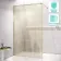 Lyon Brushed Brass 8mm Laminated Wet Room Shower Glass Panel with Gold Mesh Inlay 1200mm