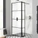 Munich Matt Black Grid Easy Clean 8mm Pivotal Wet Room Shower Glass Return Panel 250mm