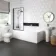 Zurich Easy Clean Matt Black Framed Bath Screen - 800mm