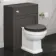 Hudson Traditional Graphite Grey Wooden Soft Close Seat with Brushed Brass Hinges