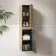 Malta Fluted Country Oak Wall Hung Tall Cabinet 1400x350mm