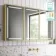 Mia Matt Brass Illuminated LED Mirror Cabinet 710x1200mm