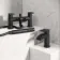 Eden Matt Black Waterfall Basin & Shower Bath Mixer Tap Set