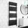 Santorini Electric Matt Black Flat Panel Heated Towel Rail 1600x600mm