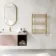 Barcelona Electric Brushed Brass Straight Heated Towel Rail 800x600mm