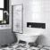 Abingdon 1500 Roll Top Shower Bath - White Claw Feet & 6mm Easy Clean Matt Black Framed Screen