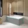 Witney 1700x700 Square Shower Bath & 6mm Easy Clean Brushed Copper Bath Screen