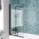 Antigua 1700x750 Keyhole Shower Bath & 6mm Easy Clean Matt Black Bath Screen
