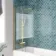 Antigua 1700x750 Keyhole Shower Bath & 6mm Easy Clean Brushed Brass Bath Screen