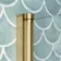 Antigua 1700x750 Keyhole Shower Bath & 6mm Easy Clean Brushed Brass Bath Screen