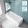 Antigua 1700x750 Keyhole Shower Bath & 6mm Easy Clean Brushed Gunmetal Bath Screen