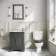 Hudson Traditional Close Coupled Toilet With Graphite Grey Wooden Seat - Brushed Brass Lever