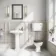 Hudson Traditional Low-Level Toilet With Graphite Grey Seat & Pedestal Basin - Double Tap Hole