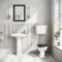 Hudson Traditional Low-Level Toilet With Inky Blue Seat & Pedestal Basin - Double Tap Hole