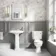 Hudson Traditional Close Coupled Toilet & Pedestal Basin Set - Single Tap Hole