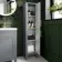 Bermuda Dove Grey Floor Standing Tall Cabinet 1500x350mm - Brass Knurled Handles
