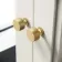 Chalk White Wall Hung Mirror Cabinet 700x600mm - Brushed Brass Accents