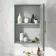 Midnight Green Mirror Cabinet 700x500mm - Brass Knurled Handles