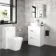 Avon Gloss White Vanity Drawer with Marble Top & Curved Counter Top Basin 600mm