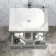 Avon Stone Grey Wall Hung Drawer Vanity with Marble Top & Curved Counter Top Basin 600mm