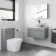 Trent Stone Grey Wall Hung Drawer Vanity with Marble Top & Oval Counter Top Basin 800mm