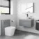 Trent Stone Grey Wall Hung Drawer Vanity with Marble Top & Curved Counter Top Basin 800mm