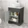 Lucia Graphite Grey Vanity with Marble Top & Round Counter Top Basin 640mm