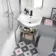 Quartz Stone Grey Basin Vanity and Back To Wall Toilet Unit 1050mm - Black Accents