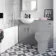 Quartz Stone Grey Basin Vanity and Back To Wall Toilet Unit 1150mm - Black Accents