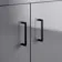 Quartz Stone Grey Basin Vanity and Back To Wall Toilet Unit 1150mm - Black Accents