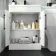 Avon Gloss White Basin Vanity and Back To Wall Unit 1100mm - Black Accents - Left Handed