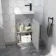 Avon Stone Grey Cloakroom Floor Standing Basin Vanity 400mm - Black Accents