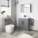 Avon Stone Grey Basin Vanity 800mm - Black Accents