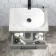 Avon Stone Grey Wall Hung Drawer Vanity with Marble Top & Curved Counter Top Basin 600mm - Black Accents