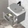 Avon Stone Grey Wall Hung Counter Top Vanity with Marble Top 600mm - Black Accents