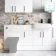 Harper Gloss White Combination Vanity Basin with Marble Top 1500mm - Black Accents