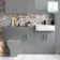 Harper Stone Grey Combination Vanity Basin 1500mm - Black Accents (Excludes Pan + Cistern)