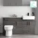 Harper Charcoal Elm Combination Vanity Basin with Marble Top & Miami Toilet 1500mm - Black Accents