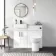 Harper Gloss White Combination Vanity Basin with Marble Top & Aruba Toilet 1000mm - Black Accents