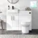Harper Gloss White Combination Vanity Basin with Marble Top & Miami Toilet 1000mm - Black Accents