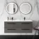 Elba Graphite Grey Wall Hung Double Basin Drawer Vanity 1200mm - Black Accents