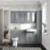 Monaco Dove Grey Combination Vanity Basin with Marble Top and Hudson Toilet with Wooden Seat 1500mm