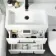 Avon Gloss White Combination Basin Drawer and Boston Toilet 1100mm - Black Accents - Left Handed