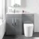 Avon Stone Grey Combination Vanity Basin and Boston Toilet 1100mm - Left Handed