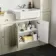 Monaco Chalk White Combination Vanity Traditional Basin and Hudson Toilet with Wooden Seat 1500mm