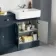 Monaco Inky Blue Combination Vanity Basin and Hudson Toilet with Wooden Seat 1500mm